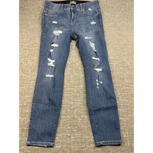 Torrid Bombshell Skinny Premium Stretch 18T Blue Denim Distressed Jeans Feel Fit